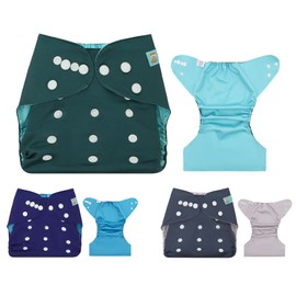 ALVABABY 3 pcs Baby Cloth Diaper Covers with One Wet Bag, Swim Diaper,Cloth Diaper Shell Baby Girls and Boys 3CDC03A