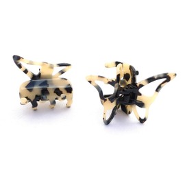 Wardani,Butterfly Jaw Clip tortoiseshell handmade in France (White Tokyo)