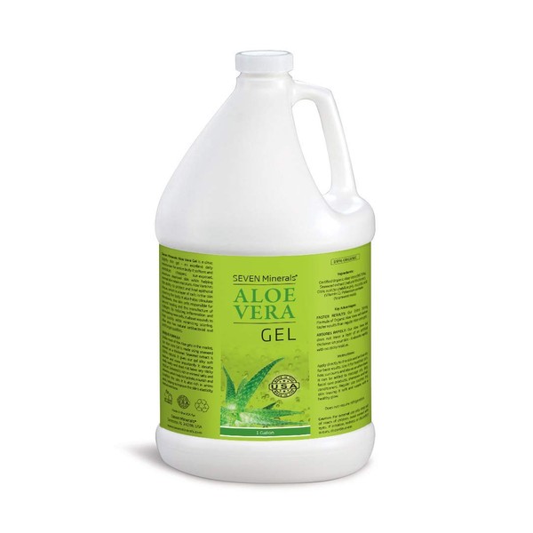 Organic Aloe Vera Gel - 1 Gallon - with 100% Pure Aloe From Freshly Cut Aloe Plant, Not Powder - No Xanthan, So It Absorbs Rapidly With No Sticky Residue (128 fl oz)