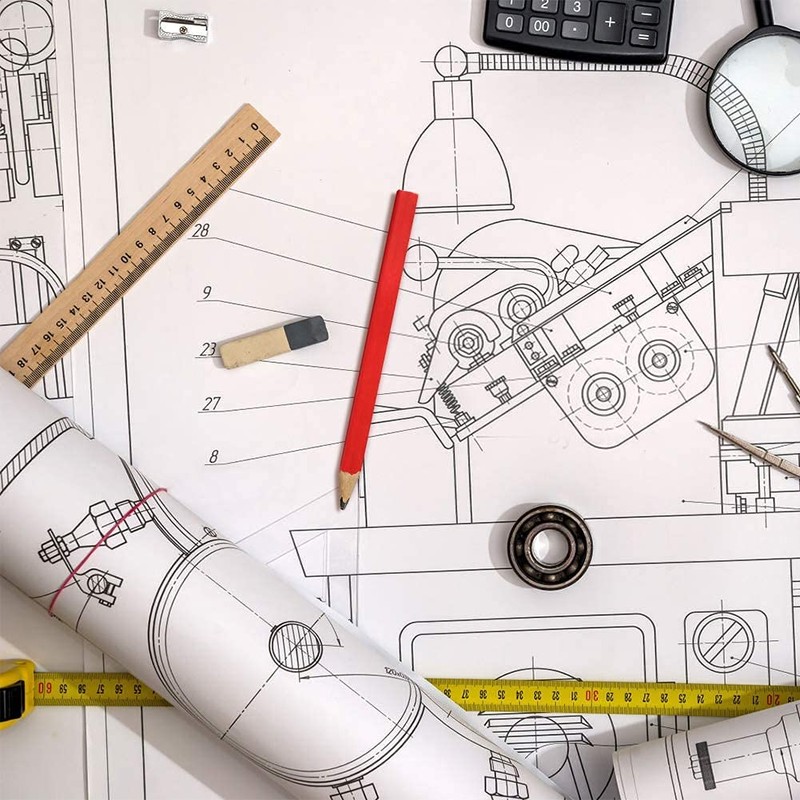 Estink Carpenter Pencils, 72Pcs 175mm Octagonal Hard Black Lead Woodworking