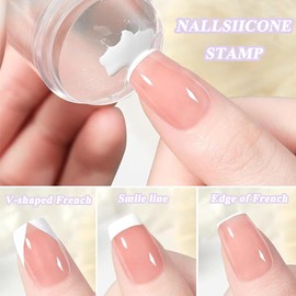 French Nails, French Nails Stencil, Nail Stamp, Suitable for Stamping and French Nails, DIY Manicure, Suitable for DIY Manicure Tool Accessories, Nail Art Printing Tools, Nail Art Accessories