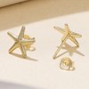 MUNDELL Plated 14K Gold Dainty Starfish Stud Earrings Minimalist Star