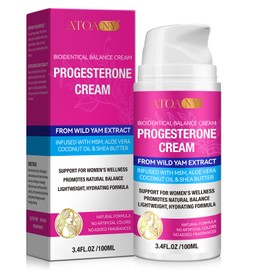 Progesterone Balance Cream for Women - Infused with MSM, Aloe Vera, Coconut Oil & Shea Butter | 3.4 fl oz, Gluten-Free, Non-GMO, Vegan-Friendly | Daily Skin Comfort & Balanced-Looking Skin Support