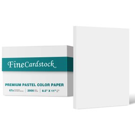 Bulk White 8.5" x 11 Inches Card Stock Paper, 67Lb Vellum Bristol Pastel Color Cardstock | Perfect for School and Craft Projects | Box of 2000 Sheets