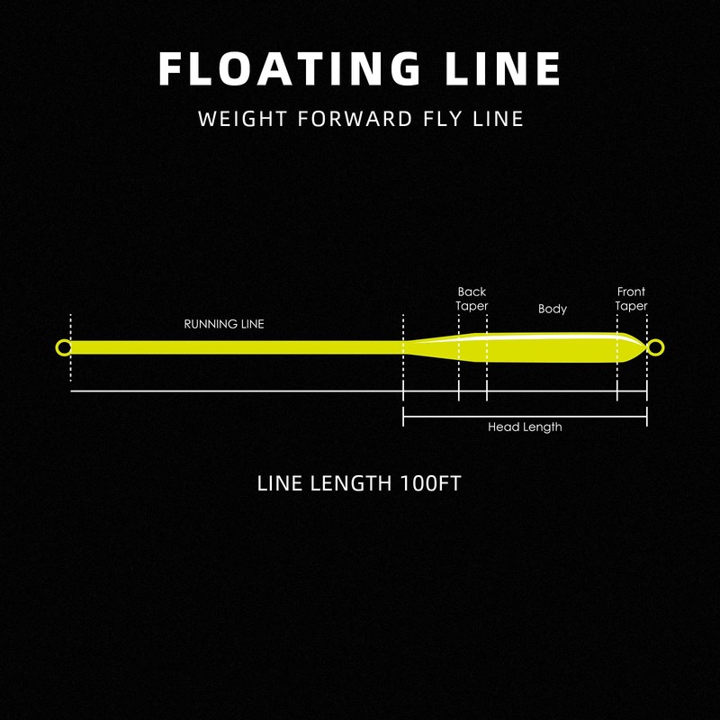 SF Weight Forward Fly Fishing Line Floating Welded Loop #Fluo
