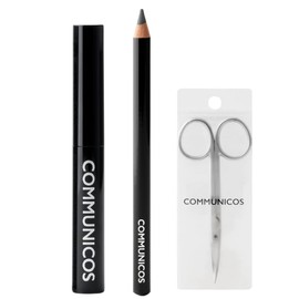 Comnicos Eyebrow Mascara + Eyebrow Pencil + Scissor Black Eyebrow Mascara, Black, Men's, Beard Mascara, Black Hair, Resistant to Sebum Sweat, Long Lasting, Gray Hair Dye