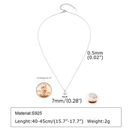 Birthday Gifts for Women Freshwater Pearl Necklace 925 Sterling Silver Single Pearl Pendant,Dainty and Simple Jewelry,Unique Anniversary or Birthday Gift for Wife,Mom,Daughter,Sister,Friend