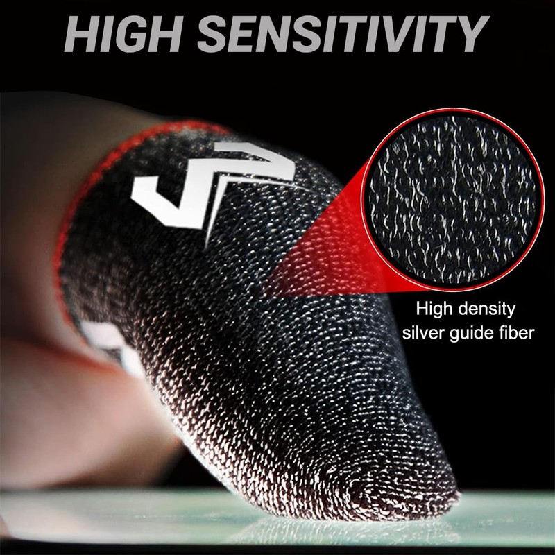PNPGDYK Pack of 6 Gaming Finger Sleeves with Anti-Sweat Effect