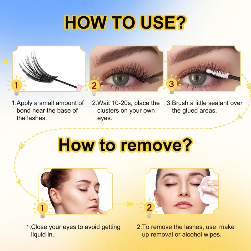 EMEDA Eyelash Clusters 8 mm Cluster Eyelashes Individual Eyelashes DIY