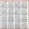 158Pcs Christmas Temporary Tattoo Stencils and 8 Body Markers for