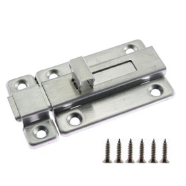 Tegg 1 PC 3 Inches Stainless Steel Door Latch Slide Barrel Door Lock Sliding Catch Bolt Latch for Bathroom Bathroom Toilet Door BedroomBedroom