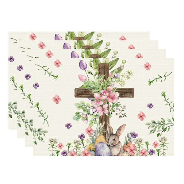 BOTB LIHM Easter Watercolor Cross Bunny Colorful Eggs Flowers Leaves