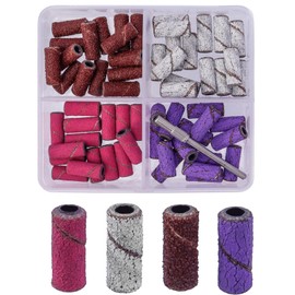 Bestgle Sanding Band Nail Care Set 60pcs Nail Drill Bit 2.35mm Carbide Bar #80#120#180#240 Sand Paper Three Electric File Electric Router Drill Press Nail Polishing Head for Manicure and Pedicure Care