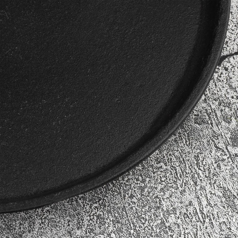 DOITOOL Nonstick Sizzling Steak Plate with Wooden Base Cast Iron