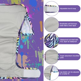 UNIPUP Female Dog Diapers Reusable No Tail Hole Period Panties Washable Diapers Female for Docked-Tail Frenchie French Bulldog Boston Terrier Without Tail (2 Pack Regular+2 Pack Skirts) U-WWDQB01M