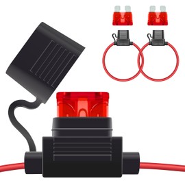 2 PCS Inline Fuse Holders 12V, 18 AWG Car Gauge Inline Fuse, Waterproof Fuse Holder with 10A ATC/ATO Standard Blade Fuses for Automotive, Marine, Golf Cart Lighting, Electrical Circuits