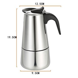 ReqianXH Stainless Steel Coffee Machine Maker Electric Espresso Coffee Maker Electric Moka Pot with Detachable Base Stainless Steel Coffee Pot Stovetop 300ml/10.15oz/6 Cup