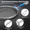COOKING KING 10-Inch Stainless Steel Pan, Hybrid Nonstick Frying Pan,