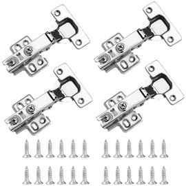 4PCS Cabinet Hinges,Kitchen Cupboard Hinges with Screws,Cupboard Door Hinges and Cupboard Hinges for Bathroom Bedroom Dining Room Full Overlay Mute Cabinet Hinges