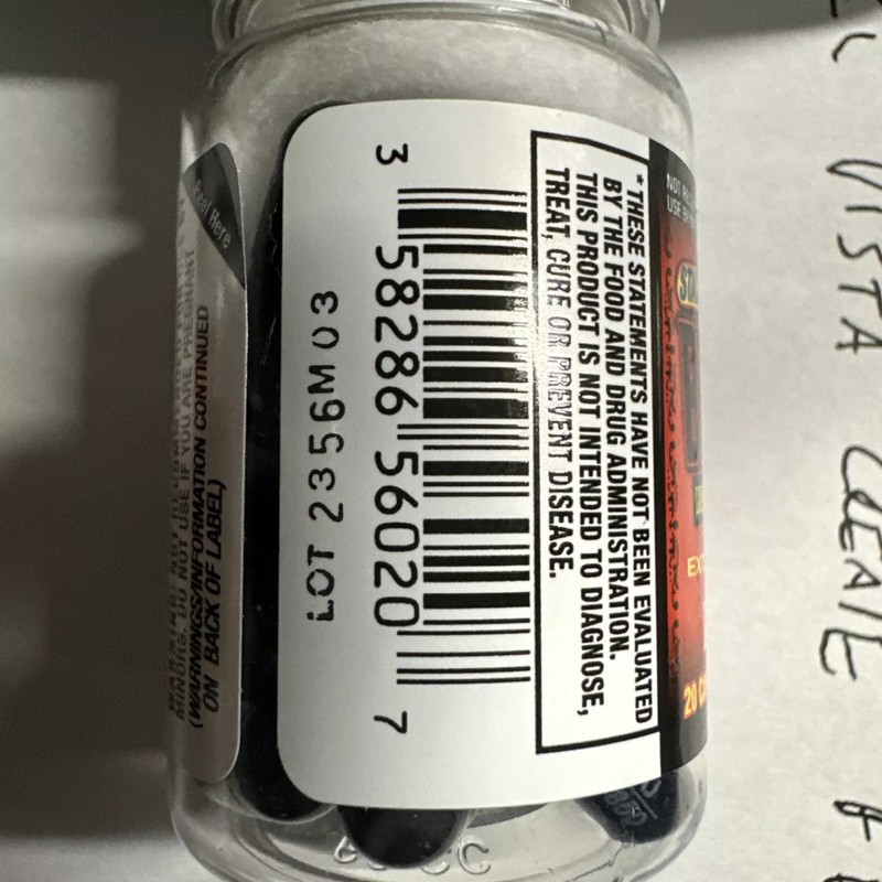 BLACK JAX by Stacker ENERGY PILLS 5 BOTTLES X 20CT