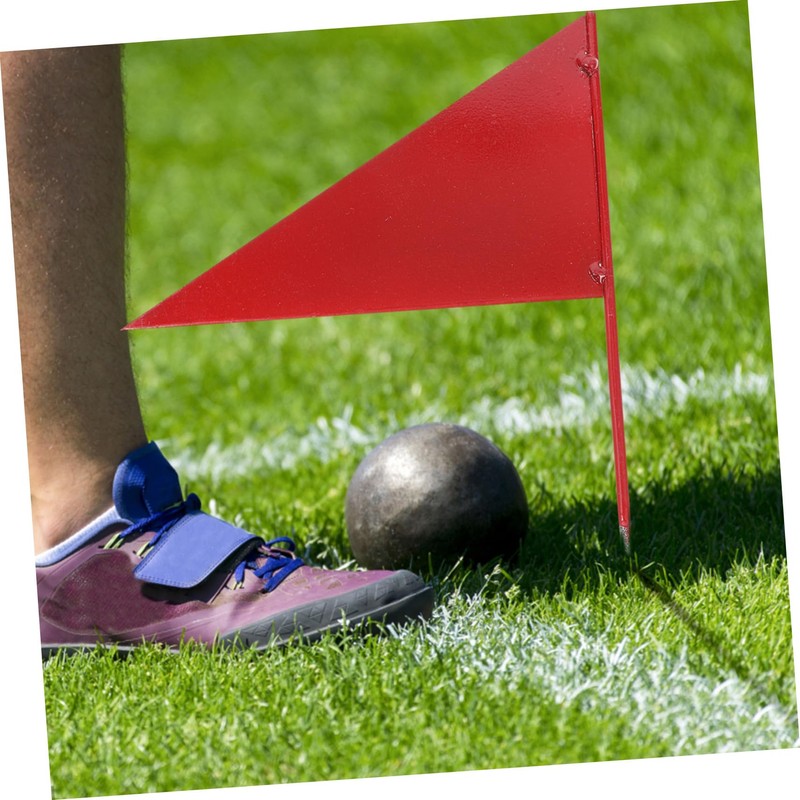 Sosoport 4 Pack Solid Iron Stick Triangle Flags Shot Put