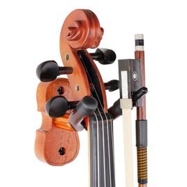 Violin Viola Wall Mount Hanger, Hook,Mahogany Violin holder,hooks,with Bow Hook,Home & Studio Wall Mount Violin Hangers (Mahogany)
