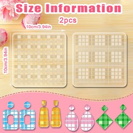 beinkmake 2Pcs Tartan Clay Texture Sheets Acrylic Clay Texture Mat Modeling Pattern Pad 3.94 Inch for DIY Crafts Earrings Jewelry Making