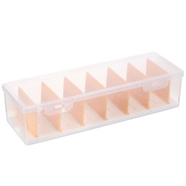 HARFINGTON 2pcs Cable Storage Box With Compartments, Cable Organizer Transparent Plastic Tidy Box with Lids, Cable Management Box with Removable Dividers for Home Office Drawer Desk Accessory