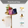 Standing Toilet Paper Holder Gold, TP Holder with 6.7" Phone