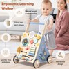 Wooden Baby Walker, Baby Push Walker with Montessori Toy for