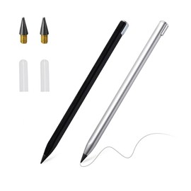 Yingtop Eternal Inkless Pen, 2 Pack Inkless Pencil, Metallic Infinite Writing Pencil, Erasable Reusable Eternal Pencil for Kids, Adults, Home, Office, School