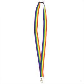 Zac's Alter Ego Rainbow Lanyard with Safety Break Away Clip and Metal Hook Clip
