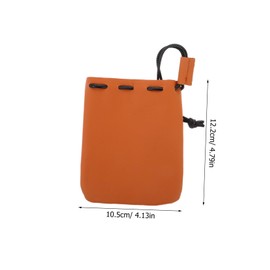 FRCOLOR Rustic Drawstring Coin Pouch Compact Leather Wallet for Coins Cards Vintage Style Change Holder Secure Closure Travel Accessory Portable Pocket Storage Brown