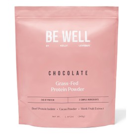 Be Well by Kelly Chocolate Grass-Fed Beef Protein Powder, 24G of Protein & 1G Net Carbs (3 Ingredients, 30 Servings) 9 Amino Acids + 3 BCAAs No Soy, No Dairy, Stevia-Free, No Sugar Added 1.87lb 849g