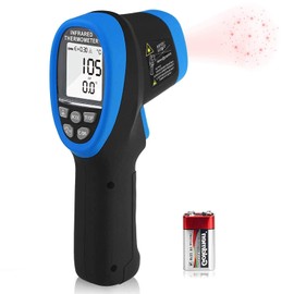 AIOMEST AI-985C Digital Infrared Thermometer,Non-Contact High Temperature Gun Measuring -58~1472℉ (-50~800℃),16:1 Adjustable Emissivity Laser Temp Gauge for Cooking Kiln HVAC(NOT for Human Temp)