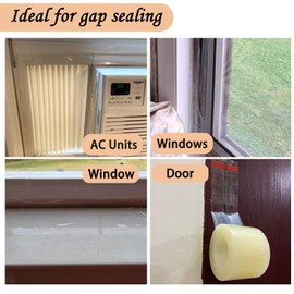 KAIHENG Clear Window Weather Sealing Tape, 2 Inch x 23 Yards, Window Draft Isolation Tape, AC Insulation Sealing Film Tape, No Residue