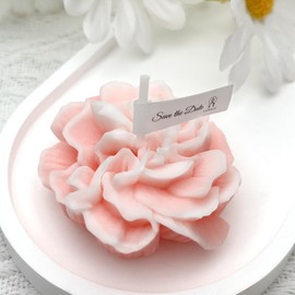 Mewealth Carnation Candles Gifts for Women, Soy Wax Aromatherapy Candle, Room Decor Cute Flower Shaped Scented Candles, Aesthetic Decorative (Peach Oolong Tea, 3 Inch)