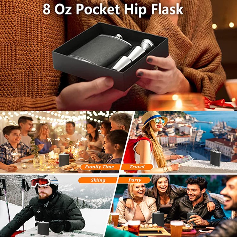 Hip Flask Stainless Steel 8 oz / 240 ml Gift