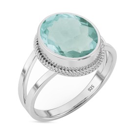 Sterling Silver 925 Ring For Womens Aquamarine Ring Sterling Silver Statement Ring March Birthstone Oval Gemstone Ring