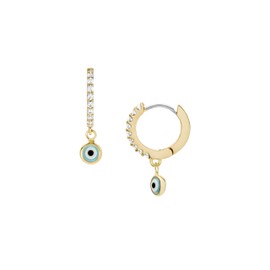 Fossil Women's Sutton Evil Eye Brass Hoop Earrings