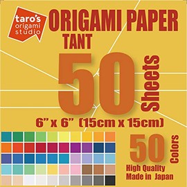 【TARO'S ORIGAMI STUDIO】Tanto Paper Standard 15 cm Double-Sided Color 50 Colors 50-Sheet Set Square High-Quality Origami for Beginners to Advanced (Made in Japan)