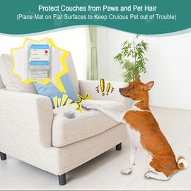 SEERWAY 2-Pieces Pet Shock Mat | 48"x20" & 22"x14" Shock Pads for Dogs Cats | Indoor Training Deterrent for Couch Sofa Countertop | 3 Modes Battery Operated