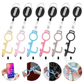 Pack of 6 Multifunctional Door Opener Tool, 6 Colours, for Door Opener, Outdoor Door Handle, Touchscreen ATM