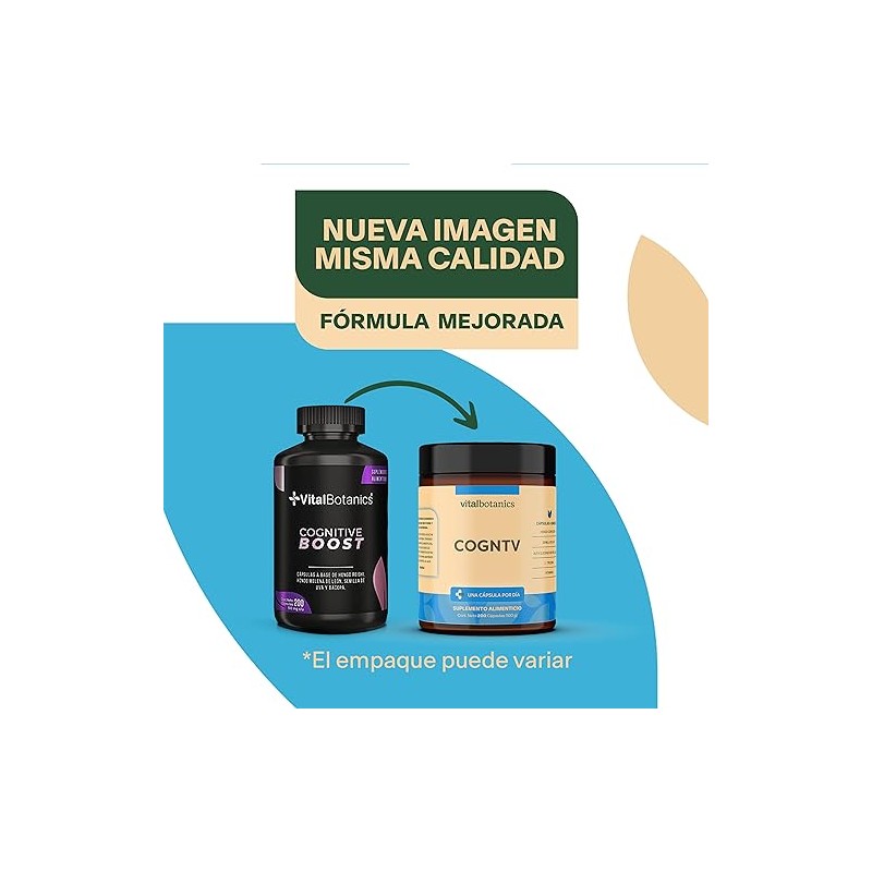 Cognitive. Nootropico con Vitaminas B, L-Tirosina, Coenzima y Hongo Cordyceps.