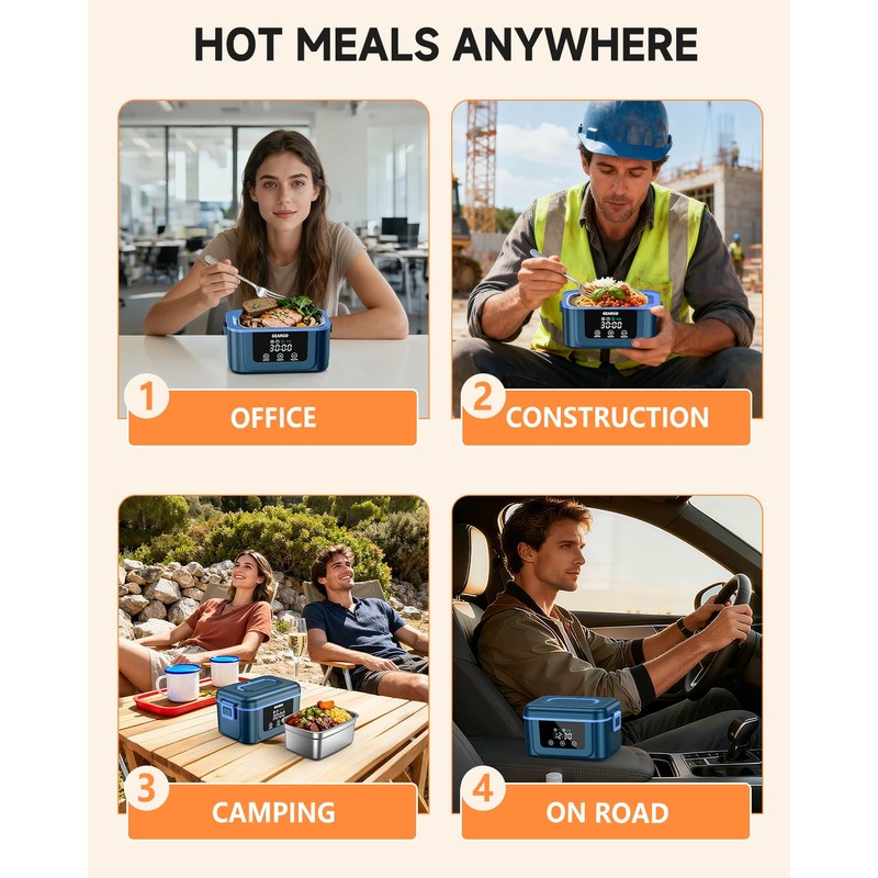 𝟐𝟎𝟐𝟔 𝐔𝐩𝐠𝐫𝐚𝐝𝐞𝐝 Cordless Electric Lunch Box, 6 Cups & 24000mAh