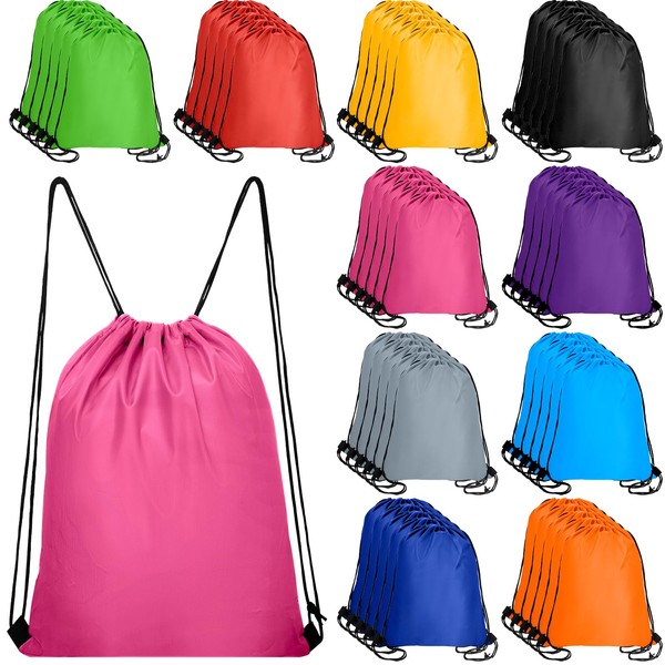 Lzerking Drawstring Backpack Bulk 50 Pcs Drawstring Bags Bulk Nylon