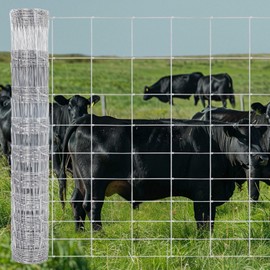 Mymawzey Farm Fence, 4ft x 164ft, Galvanized Field Wire Fencing, Heavy Zinc Coating, for Cattle, Deer, Goat Protection