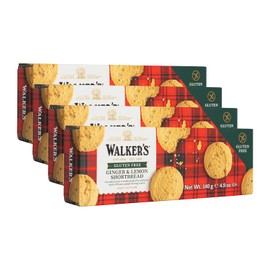 Walker's Shortbread Gluten Free Ginger & Lemon Cookies, All-Butter Shortbread Cookies, 29.4 Oz (Pack of 6)