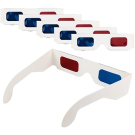 YUEBOSUL 5 Pairs 3D Paper Glasses, Red Blue 3D Glasses, 3D Viewing Glasses Anaglyph 3D Glasses for Movies, TV