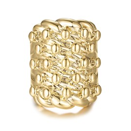 THE BLING KING Gold-Plated Keeper Ring, Size 11 (UK Size V), 39g – Stylish and Durable Gold-Filled Ring for Men & Women
